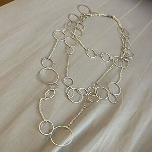 Unique! Premier Designs Three Strand Teired Silver Circles Necklace